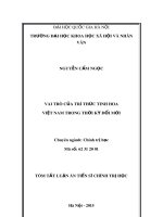 Tóm tắt Luận án Tiến sĩ Chính trị học: Vai trò của trí thức tinh hoa Việt Nam trong thời kỳ đổi mới