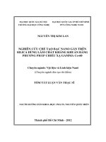 Tóm tắt luận văn thạc sĩ: Nghiên cứu chế tạo bạc nano gắn trên Silica dùng làm chất kháng khuẩn bằng phương pháp chiếu xạ Gamma Co-60