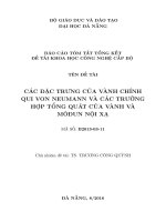 Báo cáo tóm tắt tổng kết đề tài khoa học công nghệ cấp bộ: Các đặc trưng của vành chính qui Von Neumann và các trường hợp tổng quát của vành và môđun nội xạ