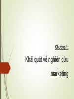 Bài giảng Nghiên cứu Marketing - Chương 1: Khái quát về nghiên cứu marketing