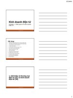 Bài giảng Kinh doanh điện tử: Chương 1 - ThS. Nguyễn Hoàng Ân