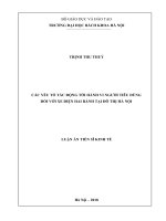 Luận án Tiến sĩ Kinh tế: Các yếu tố tác động tới hành vi người tiêu dùng đối với xe điện hai bánh tại đô thị Hà Nội