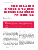 Một số yêu cầu đặt ra đối với giảng dạy bậc đại học theo đường hướng giảng dạy phát triển kĩ năng
