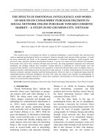 The effects of emotional intelligence and wordof mouth on consumers’ purchase decision in social network online purchase toward cosmetic market - a study in Ho Chi Minh city, Vietnam