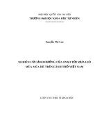 Luận văn Thạc sĩ Khoa học: Nghiên cứu ảnh hưởng của ENSO tới mưa gió mùa mùa hè trên lãnh thổ Việt Nam