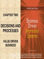 Lecture Business driven information systems (4/e): Chapter 2 - Paige Baltzan