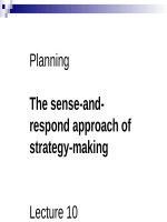 Lecture Business management information system - Lecture 10: Planning the sense-and-respond approach of strategy-making