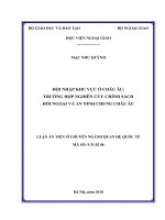 Luận án tiến sĩ Quan hệ Quốc tế: Hội nhập khu vực ở châu Âu: Trường hợp nghiên cứu Chính sách Đối ngoại và An ninh chung châu Âu