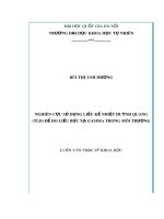 Luận văn Thạc sĩ Khoa học: Nghiên cứu sử dụng liều kế nhiệt huỳnh quang (TLD) để đo liều bức xạ gamma trong môi trường
