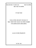 Luận án Tiến sĩ Kinh tế: Tăng cường thu hút vốn đầu tư trực tiếp nước ngoài vào nông nghiệp vùng Đồng bằng Sông Hồng