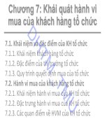 Bài giảng Hành vi khách hàng: Chương 7 - Đại học Thương mại