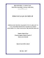 Luận án tiến sĩ Kinh tế: Chính sách thương mại quốc tế của Hoa Kỳ và các giải pháp nhằm đẩy mạnh xuất khẩu hàng hóa của Việt Nam sang thị trường Hoa Kỳ
