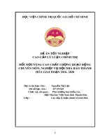 Đề án tốt nghiệp Cao cấp lý luận Chính trị: Đổi mới nâng cao chất lượng hoạt động chuyên môn, nghiệp vụ hội Nhà báo Thanh Hóa giai đoạn 2016-2020
