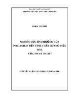 Tóm tắt Luận văn Thạc sĩ Khoa học: Nghiên cứu ảnh hưởng của polianilin đến tính chất quang điện hóa của titan dioxit