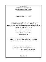 Tóm tắt Luận án Tiến sĩ Văn học: Chủ đề hôn nhân và sự phản ánh phong tục hôn nhân trong truyện cổ tích các dân tộc Việt Nam