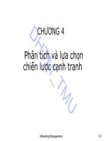 Bài giảng Quản trị maketing 1 - Chương 4: Phân tích và lựa chọn chiến lược cạnh tranh