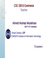 Lecture E-Commerce - Chapter 1: E Commerce - Business technology and society