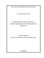 Luận án tiến sĩ Kinh tế: Nguồn nhân lực chất lượng cao ở nước Cộng hòa Dân chủ Nhân dân Lào hiện nay