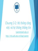 Bài giảng Hệ thống thông tin quản lý: Chương 3-2 - GV. Nguyễn Mạnh Tuấn