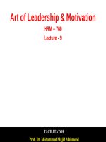 Lecture Art of Leadership and Motivation - Lecture 9