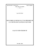 Luận án tiến sĩ Kinh tế: Hoàn thiện cơ chế quản lý tài chính đối với các trường đào tạo sĩ quan quân đội