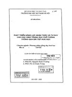 Luận án Tiến sĩ Giáo dục học: Phát triển năng lực nhận thức và tư duy cho học sinh trung học phổ thông thông qua bài tập hóa học