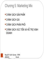 Bài giảng Marketing căn bản: Chương 5.1 - Nguyễn Xuân Quang