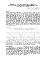 Nghiên cứu tình hình nhiễm khuẩn bệnh viện và một số yếu tố liên quan tại bệnh viện đa khoa tỉnh Phú Yên năm 2011