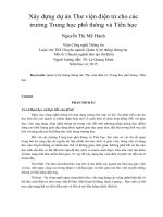 Tóm tắt luận văn Thạc sĩ Quản lý hệ thống thông tin: Xây dựng dự án Thư viện điện tử cho các trường Trung học phổ thông và Tiểu học