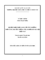 Tóm tắt Luận án Tiến sĩ Tôn giáo học: Sự hội nhập Phật giáo với tín ngưỡng thờ cúng truyền thống của người dân Hà Nội hiện nay