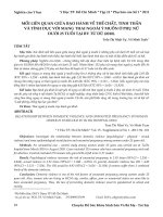 Mối liên quan giữa bạo hành về thể chất, tinh thần và tình dục với mang thai ngoài ý muốn ở phụ nữ dưới 25 tuổi tại Bệnh viện Từ Dũ (2010)