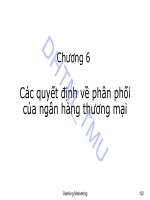 Bài giảng Marketing ngân hàng: Chương 6 - ĐH Thương mại