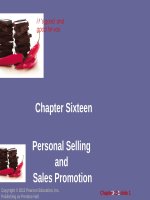 Lecture Principles of Marketing - Chapter 16: Personal selling and sales promotion