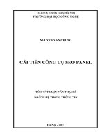 Tóm tắt Luận án Tiến sĩ Công nghệ thông tin: Cải tiến công cụ SEO Panel