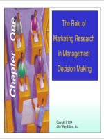 Lecture Marketing research - Chapter 1: The role of Marketing research in management decision making