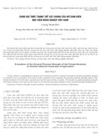 Đánh giá thực trạng thể lực chung của nữ sinh viên Học viện Nông nghiệp Việt Nam