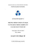 Phương trình vi phân có chậm và ứng dụng trong nghiên cứu các bài toán về dân số