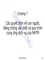 Bài giảng Marketing ngân hàng: Chương 7 - ĐH Thương mại