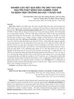 Nghiên cứu kết quả điều trị ung thư gan nguyên phát bằng dao Gamma thân tại bệnh viện trường Đại học y dược Huế