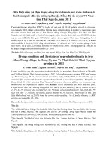 Điều kiện sống và thực trạng công tác chăm sóc sức khỏe sinh sản ở hai bản người dân tộc mông tại huyện Đồng Hỷ và huyện Võ Nhai tỉnh Thái Nguyên, năm 2011