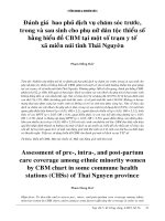 Đánh giá bao phủ dịch vụ chăm sóc trước trong và sau sinh cho phụ nữ dân tộc thiểu số bằng biểu đồ CBM tại một số trạm y tế xã miền núi tỉnh Thái Nguyên
