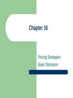 Lecture International marketing: Strategy and theory - Chapter 16: Pricing strategies: Basic decisions