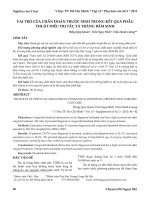 Vai trò của chẩn đoán trước sinh trong kết quả phẫu thuật điều trị tắc tá tràng bẩm sinh