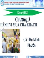Bài giảng Marketing căn bản - Chương 3: Hành vi mua của khách hàng
