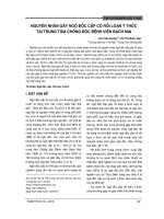 Nguyên nhân gây ngộ độc cấp có rối loạn ý thức tại trung tâm chống độc bệnh viện Bạch Mai