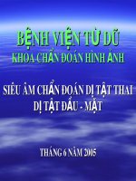 Bài giảng Siêu âm chẩn đoán dị tật thai dị tật đầu, mặt - Bệnh viện Từ Dũ