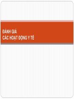 Bài giảng Đánh giá các hoạt động y tế - Đại học y dược Cần Thơ