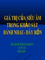 Bài giảng Giá trị của siêu âm trong khảo sát bánh nhau, dây rốn - CKII.BS. Huỳnh Văn Nhàn