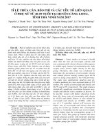 Tỉ lệ thừa cân, béo phì và các yếu tố liên quan ở phụ nữ từ 40-59 tuổi tại huyện Càng Long, tỉnh Trà Vinh năm 2017