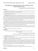 Mối liên quan giữa kiến thức nuôi con bằng sữa mẹ với bú mẹ hoàn toàn